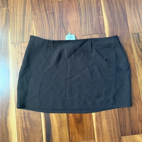 Reformation Carla Low Waist Mini Skirt Mole Brown Size 10 - Picture 8 of 10